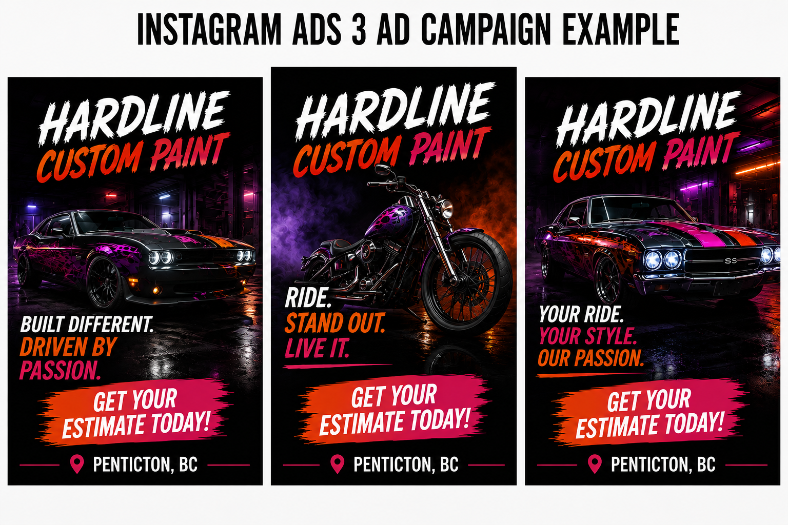 Hardline Custom Paint 3-ad campaign example